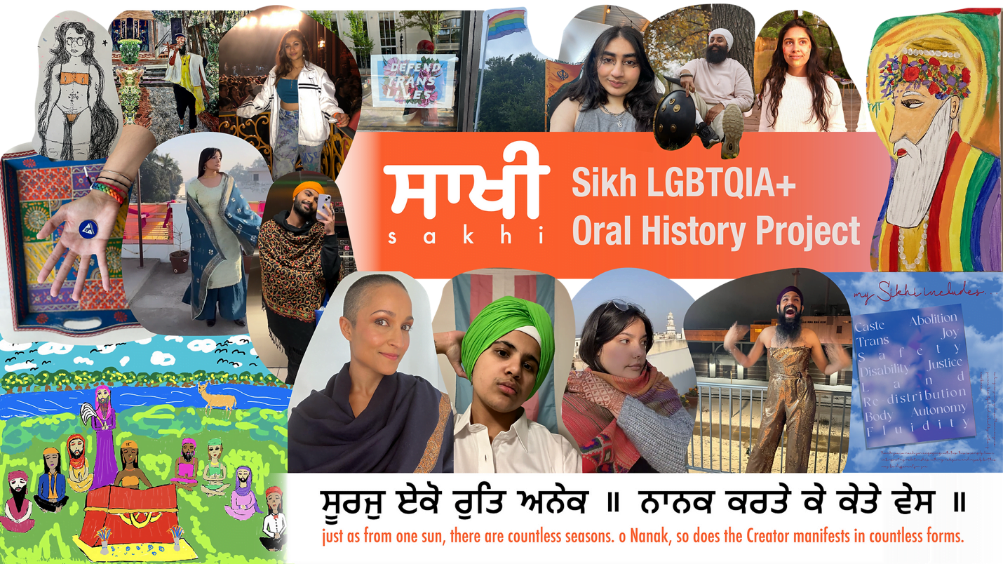 a collage of Sikhs from LGBTQIA+ backgrounds